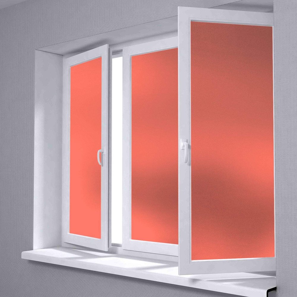 48"x480" (4FTx40FT) Orange Color Frosted Glass Peel and Stick Window Film Home Bedroom Bathroom Privacy Waterproof Sticker Decal Free Tool Kit