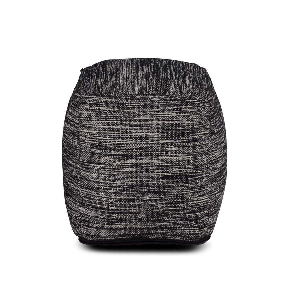 Steve Silver Co Omari Square Handwoven Pouf, Living Room, Bedroom and Kids Room, Footstool, Seating/Ottoman, Contemporary Design, Midnight Pattern, 18'' L x 18'' W x 18'' H, Black