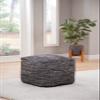 Steve Silver Co Omari Square Handwoven Pouf, Living Room, Bedroom and Kids Room, Footstool, Seating/Ottoman, Contemporary Design, Midnight Pattern, 18'' L x 18'' W x 18'' H, Black view 2
