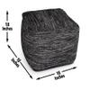 Steve Silver Co Omari Square Handwoven Pouf, Living Room, Bedroom and Kids Room, Footstool, Seating/Ottoman, Contemporary Design, Midnight Pattern, 18'' L x 18'' W x 18'' H, Black view 3
