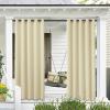 Blackout Curtains, Indoor/Outdoor Curtain Waterproof, Rustproof Silver Grommet Thermal Insulated Curtain for Bedroom, Living Room, Pergola, Cabana (Set of 2 Per) (Milky White, 52Wx108H) view 1