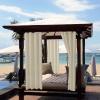 Blackout Curtains, Indoor/Outdoor Curtain Waterproof, Rustproof Silver Grommet Thermal Insulated Curtain for Bedroom, Living Room, Pergola, Cabana (Set of 2 Per) (Milky White, 52Wx108H) view 2