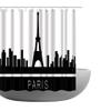 Amagical Paris Eiffel Tower Cityscape Black and White Pattern 3 Piece Bathroom Mat Set Shower Curtain Set Bath Mat Contour Mat Shower Curtian 12 Hooks view 2