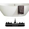 Amagical Paris Eiffel Tower Cityscape Black and White Pattern 3 Piece Bathroom Mat Set Shower Curtain Set Bath Mat Contour Mat Shower Curtian 12 Hooks view 4