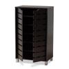 Baxton Studio Ernest Modern and Contemporary Dark Brown Finished Wood 2-Door Shoe Storage Cabinet view 4