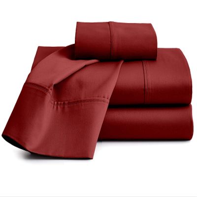100% Organic Cotton Bed Sheets |Cal-King, Burgundy| - Organic Sheets - 800-Thread-Count Organic Cotton - Organic-Cotton Sateen Sheets - 15-Inch Deep-Pocket Organic Certified Cotton-Sheets