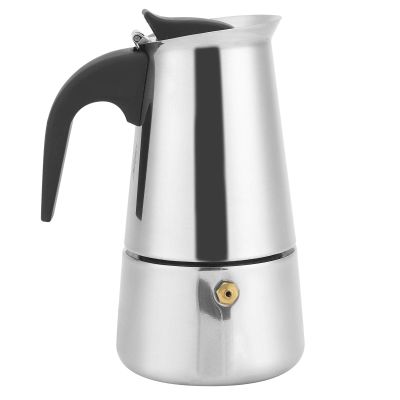 A sixx Stovetop Espresso Maker - 200ml Portable Moka Pot | Stainless Steel Coffee Kettle for Home Kitchen