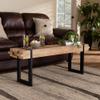 Baxton Studio Henson Rustic and Industrial Natural Brown Finished Wood and Black Finished Metal Bench view 2