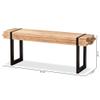 Baxton Studio Henson Rustic and Industrial Natural Brown Finished Wood and Black Finished Metal Bench view 3