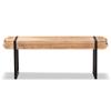 Baxton Studio Henson Rustic and Industrial Natural Brown Finished Wood and Black Finished Metal Bench view 4