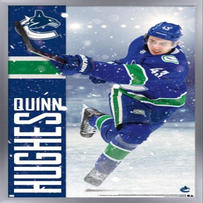 NHL Vancouver Canucks - Quinn Hughes 20 Wall Poster, 22.4L x 14.7W, Silver Framed Version