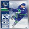 NHL Vancouver Canucks - Quinn Hughes 20 Wall Poster, 22.4L x 14.7W, Silver Framed Version view 1
