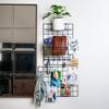 2 Pack Wire Wall Grid Panel With Accessories | Includes Hanging Basket, Shelf & Hook Rack | Photo Grid Wall Panels | Hanging Home, Office & Kitchen Dcor | Metal & Black view 2
