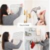 2 Pack Wire Wall Grid Panel With Accessories | Includes Hanging Basket, Shelf & Hook Rack | Photo Grid Wall Panels | Hanging Home, Office & Kitchen Dcor | Metal & Black view 4