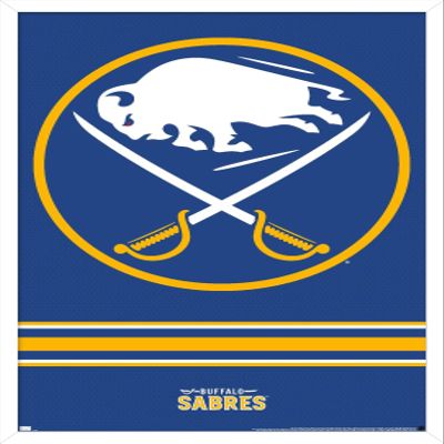 Trends International NHL Buffalo Sabres - Logo 20 Wall Poster, 34L x 22.4W, White Framed Version