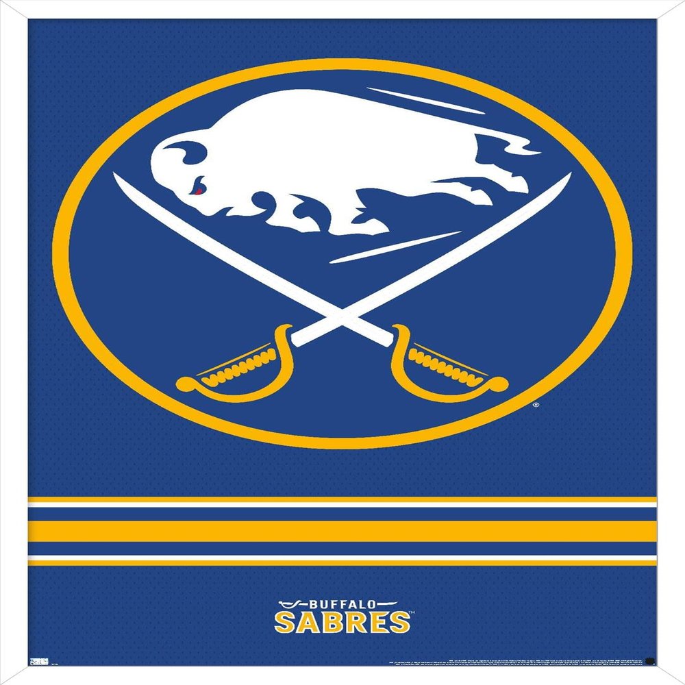 Trends International NHL Buffalo Sabres - Logo 20 Wall Poster, 34L x 22.4W, White Framed Version