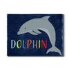 Renditions Gallery Canvas Animal Wall Art Home Paintings & Prints Blue Playful Dolphin Modern Abstract Vibrant Canvas Wall Hanging Decorations for Kids Bedroom Nursery - 32"x48" LT33 view 1