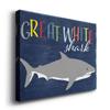 Renditions Gallery Canvas Animal Wall Art Home Paintings & Prints Smiling Playful White Shark Modern Abstract Vibrant Wall Hanging Decorations for Kids Bedroom Nursery - 24"x36" LT33 view 2