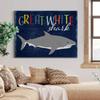 Renditions Gallery Canvas Animal Wall Art Home Paintings & Prints Smiling Playful White Shark Modern Abstract Vibrant Wall Hanging Decorations for Kids Bedroom Nursery - 24"x36" LT33 view 3