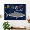 Renditions Gallery Canvas Animal Wall Art Home Paintings & Prints Smiling Playful White Shark Modern Abstract Vibrant Wall Hanging Decorations for Kids Bedroom Nursery - 24"x36" LT33 view 4