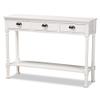 Baxton Studio Garvey French Provincial White Finished Wood 3-Drawer Entryway Console Table view 1