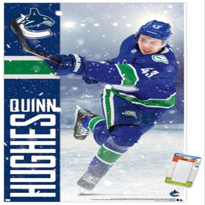 NHL Vancouver Canucks - Quinn Hughes 20 Wall Poster, 34L x 22.4W, Premium Poster & Mount Bundle
