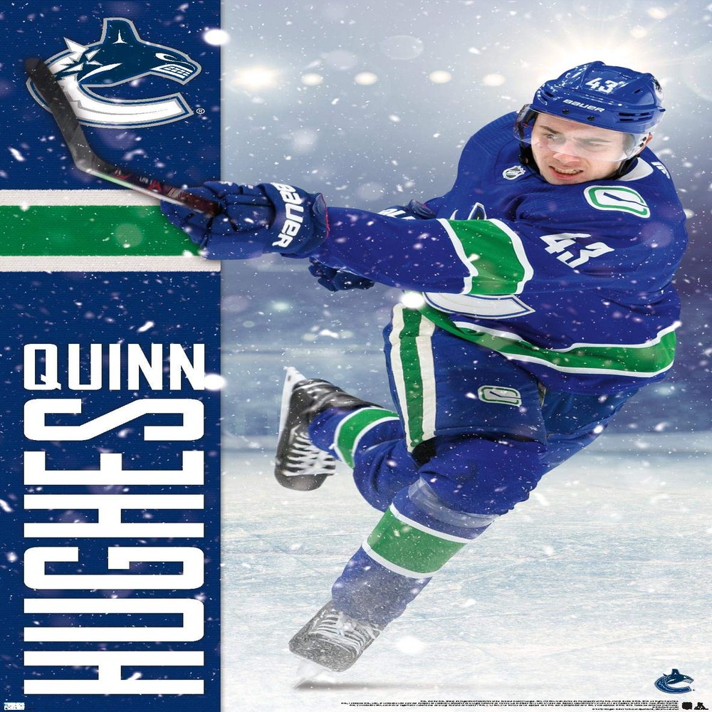 NHL Vancouver Canucks - Quinn Hughes 20 Wall Poster, 34L x 22.4W, Premium Unframed Version