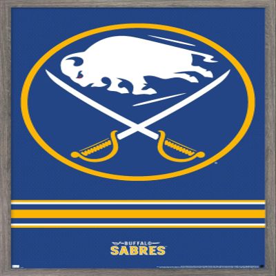 Trends International NHL Buffalo Sabres - Logo 20 Wall Poster, 34L x 22.4W, Barnwood Framed Version