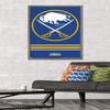 Trends International NHL Buffalo Sabres - Logo 20 Wall Poster, 34L x 22.4W, Barnwood Framed Version view 2