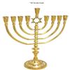 Brass Copper Massive 14 Inch Height Hanukkah Chanukia 9 Branch Israel Hanukia view 2