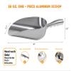 Cast Aluminum Utility Scoop - 58 oz. - Round Bottom, ice scoop For Multi-Purpose Use, With Finger Groove Handle (58 oz.) view 2