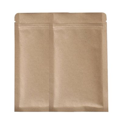 100PCS Brown Kraft & Foil Hybrid Flat Zipper Seal Bags (18x30cm (7.1x11.8"))