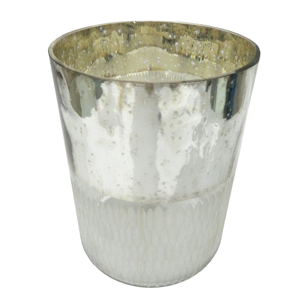 A&B Home Etched Silver Vase - 7" - Silver Finish