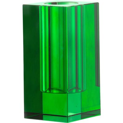 A&B Home Transparent Rectangular Vase - 8" - Green Finish