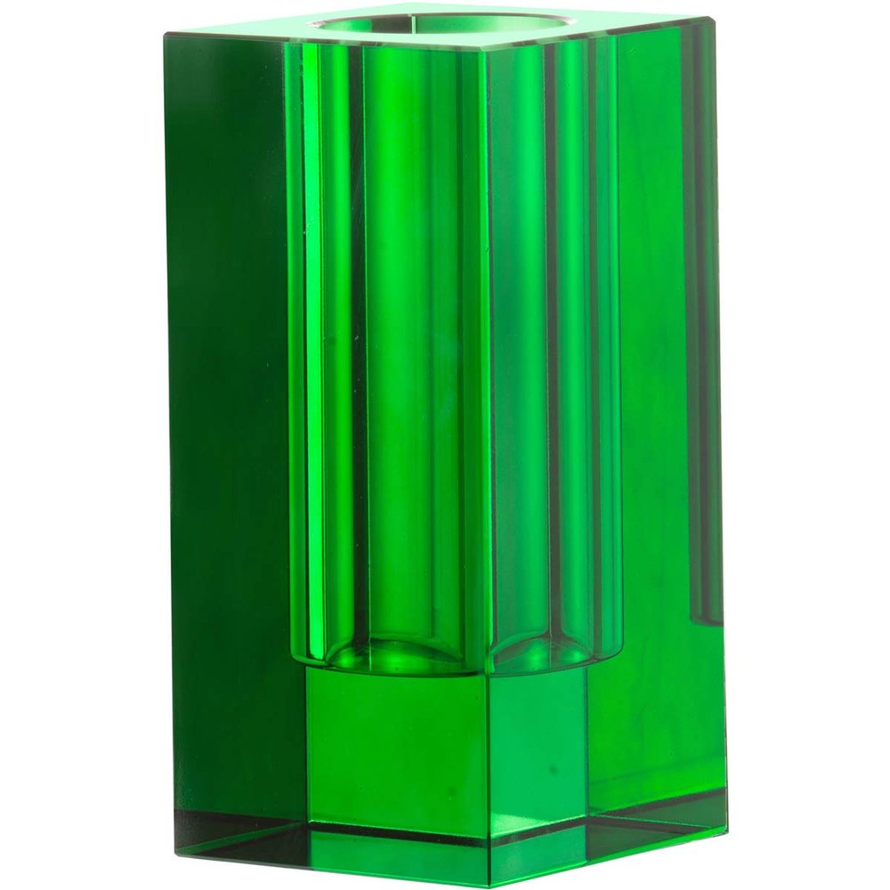 A&B Home Transparent Rectangular Vase - 8" - Green Finish