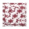 4 Piece Cabin Lodge Cranberry Red White Winter Flannel Sheets, Beautiful Snowflakes Colorful Bright Deep Pocket Cotton Bed Sheets Queen Size, Comfortable Soft Warm Cozy Comfy Farmhouse Bedding Set view 1