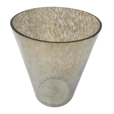 A&B Home Cone Vase with Bubble Pattern - Decorative Glass Vase - Cream Brown Clear Finish 7"