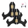 CHENSHUO Wooden Display Stand,Black Wooden Plate Holder Easels,Oriental Furniture Wood Display Stand Home Decoration Plate Stand,Weddings Birthday Tables Pictures to Display,4 Inches,2 Packs. view 1