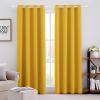 HOMEIDEAS Blackout Curtains 52 X 96 Inch Long Set of 2 Panels Mustard Yellow Room Darkening Bedroom Curtains/Drapes, Thermal Grommet Light Bolcking Window Curtains for Living Room view 1
