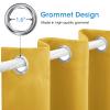 HOMEIDEAS Blackout Curtains 52 X 96 Inch Long Set of 2 Panels Mustard Yellow Room Darkening Bedroom Curtains/Drapes, Thermal Grommet Light Bolcking Window Curtains for Living Room view 4