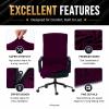 Stretch Computer Office Chair Cover with Durable Zipper - Universal Washable Removable Spandex Rotating Boss Chair Slipcovers - Anti-dust Soft Desk Chair Seat Protector for Dogs, Cats, Pets (Plum) view 4