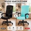 Elastic Computer Chair Cover with Durable Zipper - Protective Removable Washable Universal Office Desk Chair Seat Slip Cover - Stretchy Soft Anti-dust Desk Chair Seat Protector for Dogs, Cats, Pets view 2