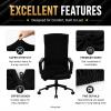 DIVA EN CAMINO DEC Water Resistant Office Chair Cover with Zipper, Stretch Slipcover for High Back Chair, Black view 4