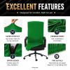 Stretch Computer Office Chair Cover with Durable Zipper - Universal Washable Removable Spandex Rotating Boss Chair Slipcovers - Anti-dust Soft Desk Chair Seat Protector for Dogs, Cats, Pets - Green view 4