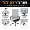 DIVA EN CAMINO DEC Office Chair Cover with Zipper, Stretch Universal Slipcover for Desk or Boss Chair, Light Gray view 4