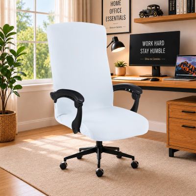 Elastic Computer Chair Cover with Durable Zipper - Protective Removable Washable Universal Office Desk Chair Seat Slip Cover - Stretchy Soft Anti-dust Desk Chair Seat Protector for Dogs, Cats, Pets