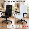 Elastic Computer Chair Cover with Durable Zipper - Protective Removable Washable Universal Office Desk Chair Seat Slip Cover - Stretchy Soft Anti-dust Desk Chair Seat Protector for Dogs, Cats, Pets view 2