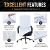 Elastic Computer Chair Cover with Durable Zipper - Protective Removable Washable Universal Office Desk Chair Seat Slip Cover - Stretchy Soft Anti-dust Desk Chair Seat Protector for Dogs, Cats, Pets view 4