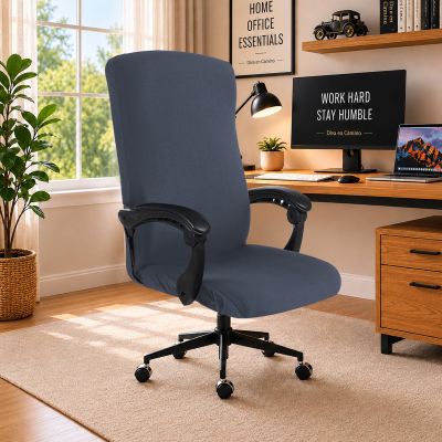 Elastic Computer Chair Cover with Durable Zipper - Protective Removable Washable Universal Office Desk Chair Seat Slip Cover - Stretchy Soft Anti-dust Desk Chair Seat Protector for Dogs, Cats, Pets