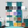 Mrs.Naturall Teal Curtains for Living Room 63 Inch Length,Blackout Black Out Retro 70s MCM Mid Century Modern Curtains for Kitchen Dining Room Match Brown Furniture 2 Panel Set view 2